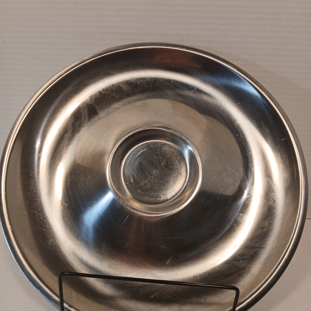Cultura Stainless 18-8 Sweden Serving Platter  Chip, Veggie, Dip Tray 12" Round